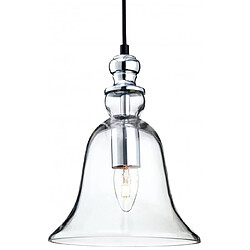 Luminaire Center Suspension 25 cm Omar, chrome et verre