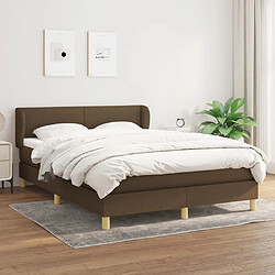 Maison Chic Lit adulte- Lit + matelas,Sommier à lattes de lit avec matelas Marron foncé 140x200 cm -GKD28448