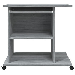 Helloshop26 Bureau table poste de travail meuble d'ordinateur informatique étude d'ordinateur sonoma 80 x 50 x 75 cm bois d'ingénierie gris 02_0023764