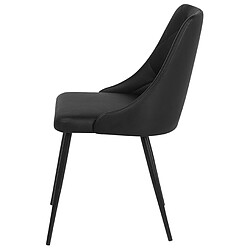 Beliani Set de 2 Cuir PU Chaise de salle à manger Noir VALERIE pas cher