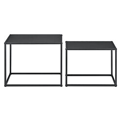 Acheter Lot de 2 Tables Basses Mandal Rectangulaires Métal Noir Mat [en.casa]