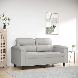 Maison Chic Canapé à 2 places,Sofa de Salon,Canapé droit Gris clair 120 cm Tissu microfibre -GKD496252