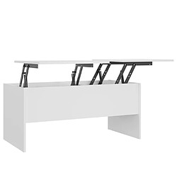 Maison Chic Tabls basse,Table Console pour salon Blanc 102x50,5x46,5 cm Bois d'ingénierie -MN40477