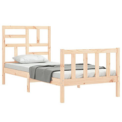 Acheter Maison Chic Cadre/structure de lit avec tête de lit pour adulte - Lit Moderne Chambre 90x200 cm bois massif -MN98405