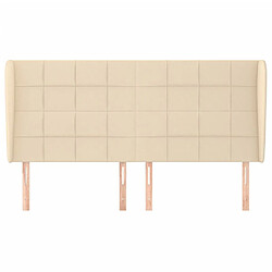 Avis Maison Chic Tête de lit scandinave avec oreilles,meuble de chambre Crème 183x23x118/128 cm Tissu -MN88682