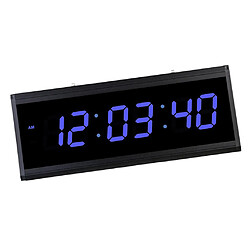 Avis Horloge murale numérique LED Heure montre mode veille 24H Affichage UE bleu