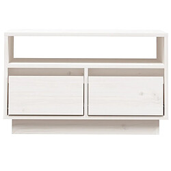 Acheter vidaXL Meuble TV Blanc 60x35x37 cm Bois de pin massif