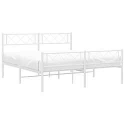 Avis Maison Chic Lit adulte - Lit simple Cadre de lit métal avec tête de lit/pied de lit,Structure du lit Contemporain pour chambre blanc 140x200cm -MN94277