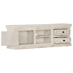 Acheter vidaXL Meuble TV Blanc 120x30x40 cm Bois massif de manguier