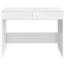 Acheter vidaXL Bureau Blanc brillant 101x50x76,5 cm Aggloméré