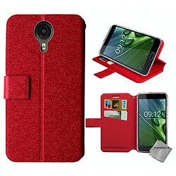 Htdmobiles Housse etui portefeuille pour Acer Liquid Z6 Plus + film ecran - ROUGE