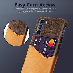 Coque en TPU antichoc avec porte-carte orange pour votre Motorola Edge S30