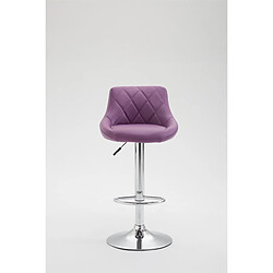 Decoshop26 2x Tabourets de bar en synthétique violet pivotant avec repose-pieds TDB10082