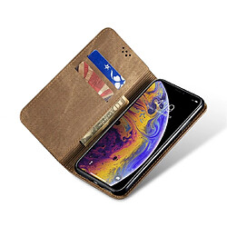 Wewoo Housse Coque Pour iPhone XR Denim Texture Etui en cuir avec rabat horizontal et style décontracté porte-cartes et portefeuille pas cher