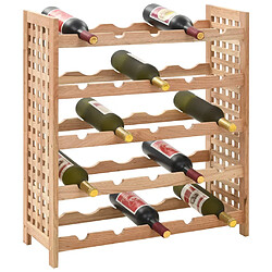 vidaXL Casier à bouteilles pour 25 bouteilles Bois de noyer 63x25x73cm