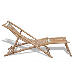 Avis Maison Chic Chaise longue,Chaise de terrasse,Chaise d’extérieur d'extérieur avec repose-pied Bambou -GKD22144