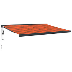 vidaXL Auvent rétractable orange et marron 4x3 m tissu et aluminium