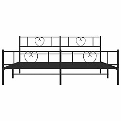 Maison Chic Lit adulte - Lit simple Cadre de lit métal avec tête de lit/pied de lit,Structure du lit Contemporain pour chambre noir 200x200 cm -MN67056 pas cher