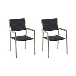 Beliani Lot de 2 chaises GROSSETO Noir