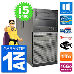 PC Tour Dell OptiPlex 9010 Intel i5-2400 RAM 16Go Disque Dur 1To Windows 10 Wifi - Occasion