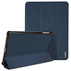 Dux Ducis Etui en PU tissu tri-pliure avec support bleu pour votre Samsung Galaxy Tab A 10.1 (2019)