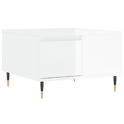 Maison Chic Table basse,Table Console Table d'appoint, Table pour salon blanc brillant 55x55x36,5 cm bois d'ingénierie -MN65524