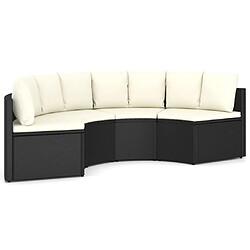 Maison Chic Salon de jardin 4 pcs + coussins - Mobilier/Meubles de jardin - Table et chaises d'extérieur Résine tressée Noir -MN92004