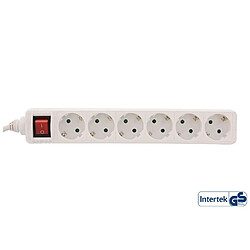 Bloc d'alimentation InLine® 6 ports 6x type F allemand avec interrupteur et sécurité enfant blanc 5m