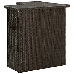 vidaXL Ensemble de bar de jardin 16 pcs coussins Résine tressée Marron