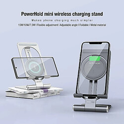 Chrono Nillkin Chargeur sans fil réglable avec support de téléphone, 2 en 1, support de charge sans fil, compatible avec iPhone 12 Pro Max/12 Pro, Samsung S20 Ultra/Note 20, Huawei P40 Pro,(argent)