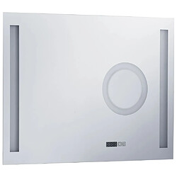 Avis Maison Chic Miroir mural à LED et capteur, Miroir mural de salle de Bain tactile 80x60 cm -MN37961