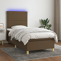 Sommier à lattes,Cadre à lattes de lit et matelas et LED pour Adulte Marron foncé 80x200cm -MN31834