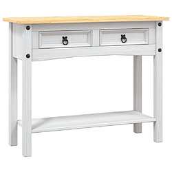 vidaXL Table console Gamme Corona Pin mexicain Blanc 90x34,5x73 cm