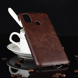 Wewoo Coque Rigide Pour Galaxy M30s antichoc Litchi PC + Etui en PU Marron pas cher