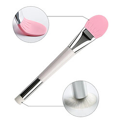 Acheter Brosses De Masque Facial Flexibles En Silicone à Double Tête Pour Le Visage Enduit D'argile Rose