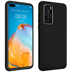 Avizar Coque Huawei P40 Silicone Semi-rigide Finition Soft Touch Noir