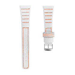 Bracelet en cuir véritable lignes de couture ondulées, blanc pour votre Huawei Watch GT 2 42mm/Watch 2