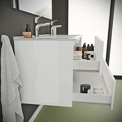 Avis Kiamami Valentina MEUBLE DE SALLE DE BAIN BLANC BRILLANT 120CM, TIROIRS ET DOUBLE LAVABO | BENACO