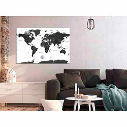 Paris Prix Tableau Imprimé Black & White Map Wide 60 x 90 cm