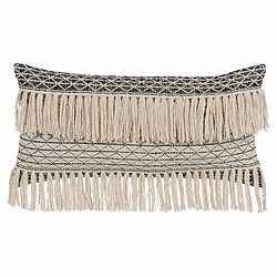 BigBuy Home Coussin Coton Noir Beige 30 x 60 cm