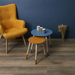 The Home Deco Factory Tables gigognes bicolores Scandi (Lot de 2) bleu et jaune. pas cher