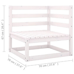 vidaXL Canapé 4 places de jardin avec coussins Bois de pin massif pas cher