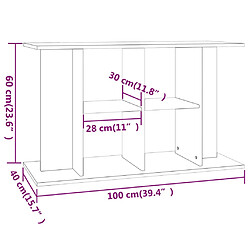 vidaXL Support d'aquarium chêne marron 100x40x60 cm bois d'ingénierie pas cher