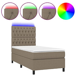 Sommier à lattes,Cadre à lattes de lit et matelas et LED pour Adulte Taupe 80x200cm Tissu -MN20263