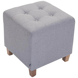 Acheter Decoshop26 Lot de 2 tabourets bas pouf repose-pieds forme carrée en tissu gris clair 10_0004470