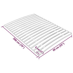 vidaXL Sommier à lattes avec 17 lattes 90x200 cm pas cher