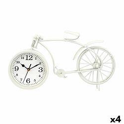 Gift Decor Horloge de table Bicyclette Blanc Métal 38 x 20 x 4 cm (4 Unités)