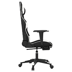 Acheter vidaXL Chaise de jeu de massage avec repose-pied Noir&Blanc Similicuir