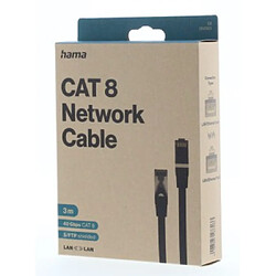 HAMA Câble réseau, CAT-8, 40 Gbit/s, S/FTP, blindé, sans halogène, 3,00 m