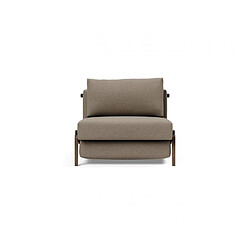 Inside 75 Fauteuil convertible lit 90 cm ILB 500 chêne fumé tissu Mahoga Caramel Grey